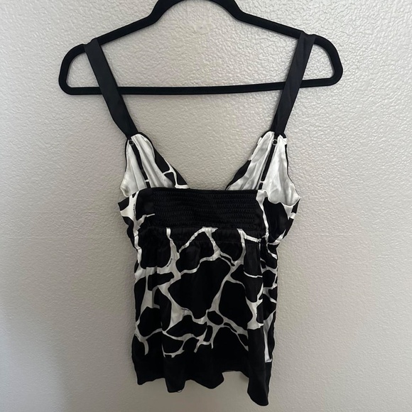BEBE Vintage Y2K Silk Keyhole Tank Top, Empire Waist, Giraffe Print, Sz S - Picture 2 of 5